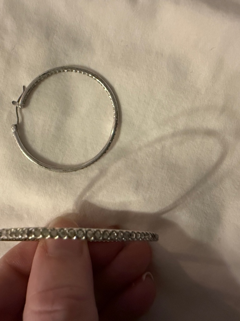 Chloe + Isabel Silver Crystal-Trim Hoop Earrings